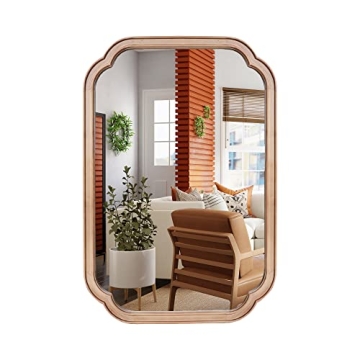 WallBeyond 20" x 30" Arch Mirror - Modern Wood Frame