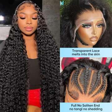 BJVT 30 Inch 13X6 Lace Front Wigs Human Hair 200 Density Deep Wave Lace Front Wigs Human Hair Pre Pl...