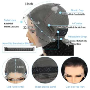 BJVT 30 Inch 13X6 Lace Front Wigs Human Hair 200 Density Deep Wave Lace Front Wigs Human Hair Pre Plucked Deep Curly Glueless Wigs Human Hair for Women