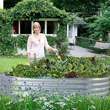 Durable Land Guard Galvanized Raised Garden Bed Kit for Vegetables