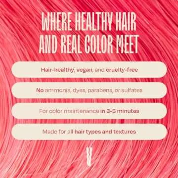 oVertone Haircare Daily Conditioner - 8 oz Semi-permanent Hair Conditioner With Shea Butter & Coconut Oil - Prevent Fading & Refresh Color - Vegan, Cruelty-Free - Vibrant Pink