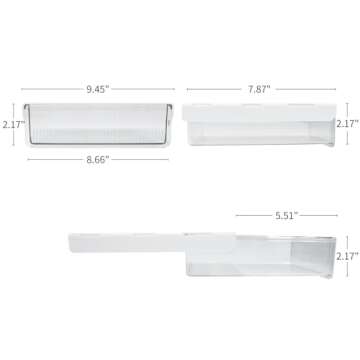 Bsfming Under Desk Storage Drawers Self-Adhesive Drawer Organizer for Under Desk Hidden Table Drawer...