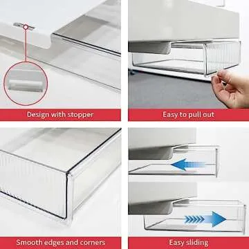 Bsfming Self-Adhesive Under Desk Drawer Organizer