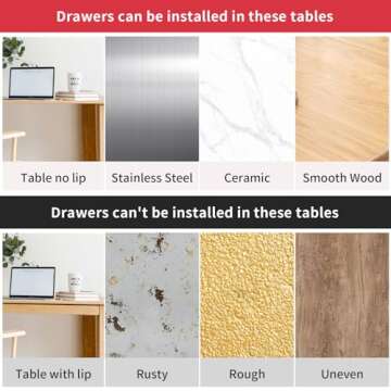 Bsfming Self-Adhesive Under Desk Drawer Organizer