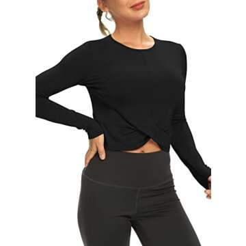 Bestisun Long Sleeve Crop Top for Women - Soft & Stylish