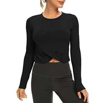 Bestisun Long Sleeve Crop Top for Women - Soft & Stylish