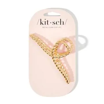 Kitsch Gold Metal Claw Clips, Claw Clips for Thick Hair, Gold Hair Clips for Girls, Metal Hair Clips...