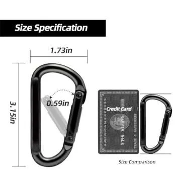 EZYA Carabiner Clip, 860lbs, 3" Iron Heavy Duty Carabiner, D Shape Hook - Hammocks, Camping, Hiking ...