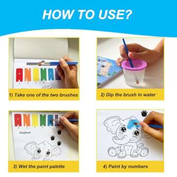 Paint with Water Books for Toddlers - Watercolor Painting Book - Children Arts and Crafts for Kids Ages 2-4 4-8 - Toddler Activities 2 3 5 4 Year Old - Art Craft Kits - Water Coloring Book Animals