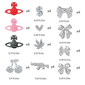 XIYONALI 170PCS Nail Charms - Creative Nail Art Supplies