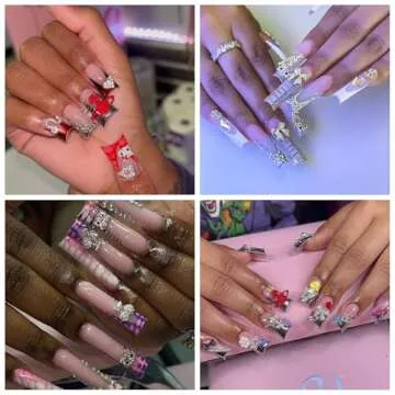 XIYONALI 170PCS Nail Charms - Creative Nail Art Supplies