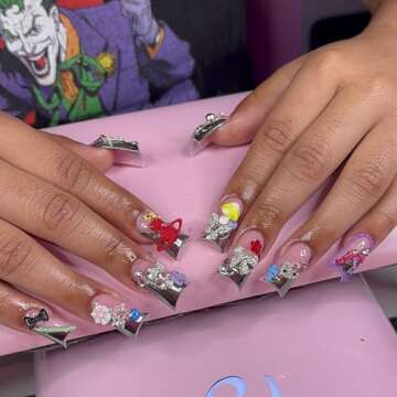 XIYONALI 170PCS Nail Charms - Creative Nail Art Supplies