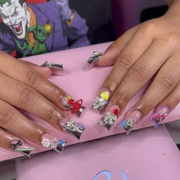 XIYONALI 170PCS Nail Charms - Creative Nail Art Supplies