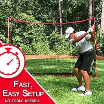 Hit Run Steal Golf Driving Net for All Ages 10x7 Feet