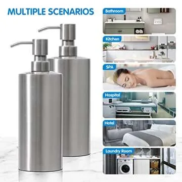 ARKTEK Large Stainless Steel Countertop Soap Dispenser - Rust and Leak Proof Liquid Hand Soap Pump Bottle for Kitchen, Bathroom and Countertop Hand Dish Lotion (20 Oz / 600 ml)