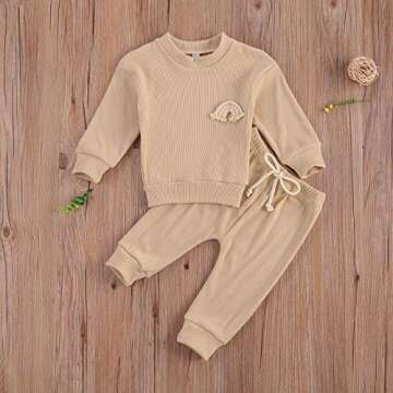 Jiaoutky Infant Baby Boy Girl Fall Winter Sweatsuit 2 Piece Set