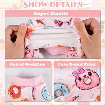 Dog Pajamas for Small Dogs Girl Boy Puppy Pjs Fall Winter Pet Onesies for Chihuahua Yorkie Teacup Cute Yellow Duck Soft Stretch Able Cat Clothes Outfit Apparel Doggy Jumpsuit (X-Small, Pink Donut)
