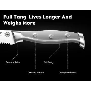 BRODARK Steak Knives Set of 6 - Premium Serrated Cutlery