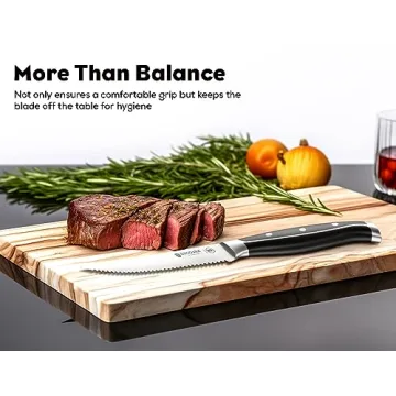 BRODARK Steak Knives Set of 6 - Premium Serrated Cutlery