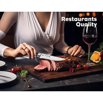 BRODARK Steak Knives Set of 6 - Premium Serrated Cutlery