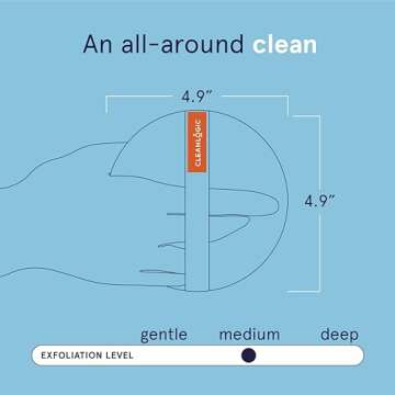 Cleanlogic Detoxify Purifying Charcoal Infused Exfoliating Body Scrubber, Dual-Texture Round Exfoliator Tool for Smooth, Clean Skin, Daily Skincare Routine, 3 Count Value Pack