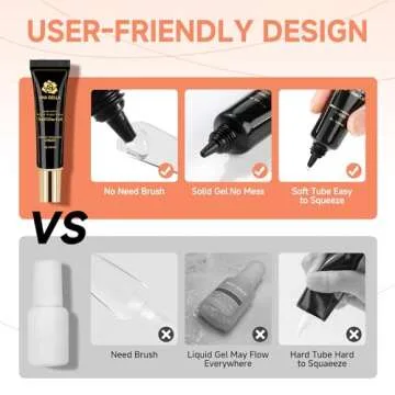 UNA GELLA Soft Gel Nail Tips Glue Gel Solid Nail Glue Gel 15ml Lamp Curing Needed Solid Soak Off Glue Super Strong Nail Glue Gel for Acrylic Nails Extension Fake Nails Press On Nails