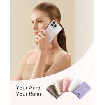 ESR Upgraded for Aura MagSafe Wallet, 5 Card-Holder, Magnetic Wallet with Adjustable Stand, Slim Pho...