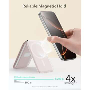 ESR Upgraded for Aura MagSafe Wallet, 5 Card-Holder, Magnetic Wallet with Adjustable Stand, Slim Phone Wallet for iPhone 16/15/14/13/12 Series, Not for iPhone Mini, Vegan Leather, Cream Beige