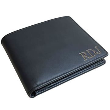 CraftZen Custom Genuine Leather Wallet for Men, RFID Blocking Personalized Bifold Wallet with ID Win...