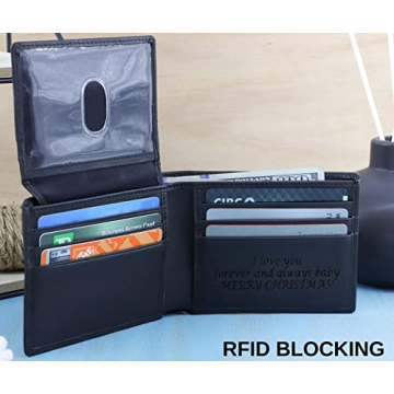 Custom Leather Wallet for Men - RFID Blocking & Gift Box