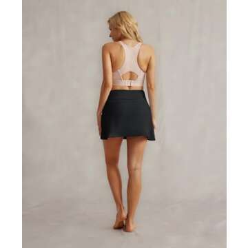 Maternity Tennis Golf Skorts with Built-in Shorts and Pockets