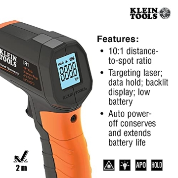 Klein Tools IR1 Infrared Thermometer Non-Contact Reading
