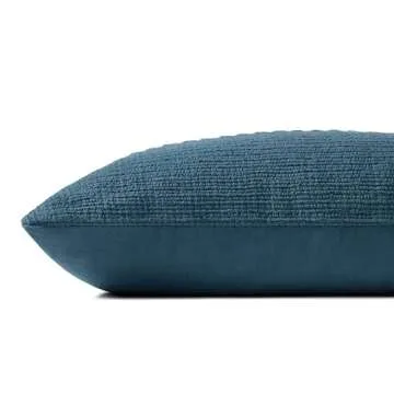 Loloi Chris Loves Julia Harvey Collection PCJ0018 Blue 12'' x 27'' Cover w/Down Pillow