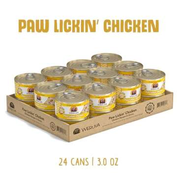 Weruva Classic Cat Food, Paw Lickin’ Chicken with Chicken Breast in Gravy, 3oz Can (Pack of 24)