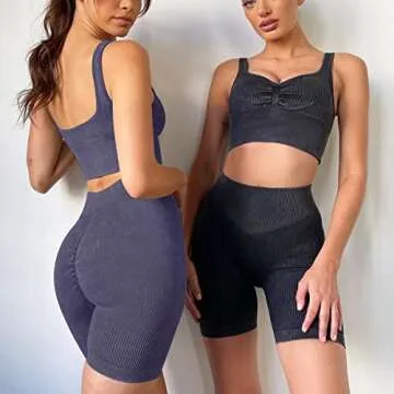 Trendy OLCHEE Seamless Yoga Set for Women in Black