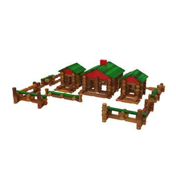 LINCOLN LOGS – Classic Farmhouse, 268 Pieces, Real Wood Logs - Ages 3+ - Best Retro Building Gift ...