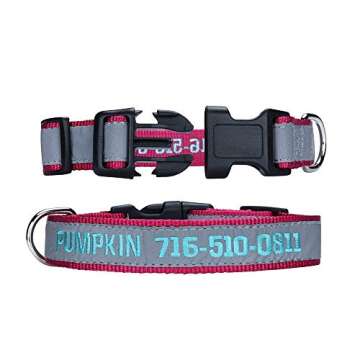 ROKHEVN WANTIG Embroidered Personalized ID Collar, 4 Adjustable Sizes: Extra-Small, Small, Medium, L...