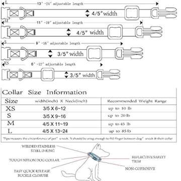 ROKHEVN WANTIG Embroidered Personalized ID Collar, 4 Adjustable Sizes: Extra-Small, Small, Medium, Large with Dog Name Phone#, Reflective Pet Pink Collars for Boy & Girl Dogs, X XS M L XL
