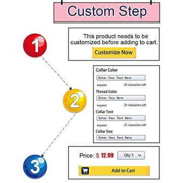 ROKHEVN WANTIG Embroidered Personalized ID Collar, 4 Adjustable Sizes: Extra-Small, Small, Medium, Large with Dog Name Phone#, Reflective Pet Pink Collars for Boy & Girl Dogs, X XS M L XL