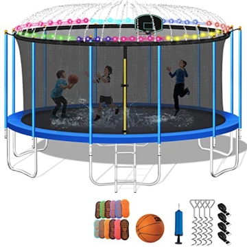 Jump Into Fun 16ft Trampoline with Safety Features & Accessories