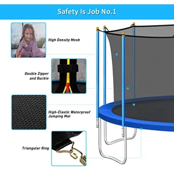 Jump Into Fun 16ft Trampoline with Safety Features & Accessories