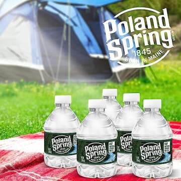 Poland Spring Mini Water Bottles | 8 oz Bottled Water | Pack of 16 | in The Award Box