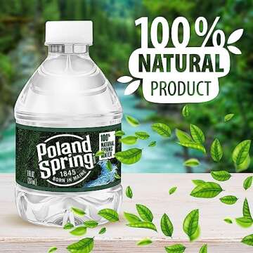 Poland Spring Mini Water Bottles | 8 oz Bottled Water | Pack of 16 | in The Award Box
