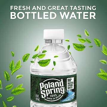 Poland Spring Mini Water Bottles | 8 oz Bottled Water | Pack of 16 | in The Award Box