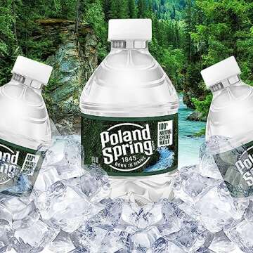 Poland Spring Mini Water Bottles | 8 oz Bottled Water | Pack of 16 | in The Award Box