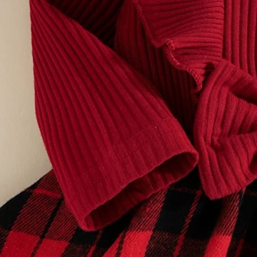 Mubineo Baby Girl Christmas Outfit - Plaid Dress & Headband