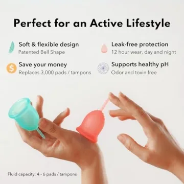 Lena Menstrual Cup, Reusable Silicone Cup for Heavy Flow