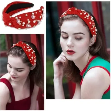 Trendy Atoden Red Rhinestone Headband for Women and Girls