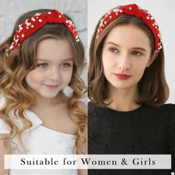 Trendy Atoden Red Rhinestone Headband for Women and Girls