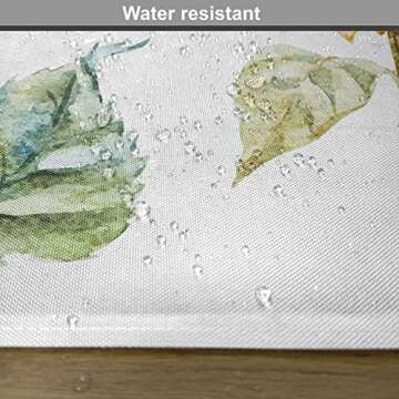 Ambesonne Watercolor Place Mats Set of 4, Alluring Sunflowers Summer Inspired Design Agriculture, Washable Fabric Placemats for Dining Room Kitchen Table Decor, Earth Yellow Pale Yellow Green